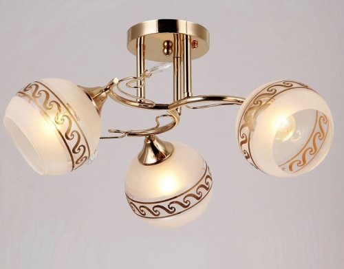 Люстра потолочная трехрожковая  Мелодия Света Е27 220В Золото картинка 